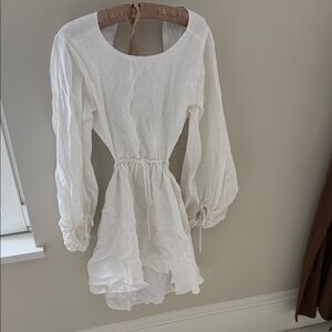 DISSH White linen Long Sleeve Dress
